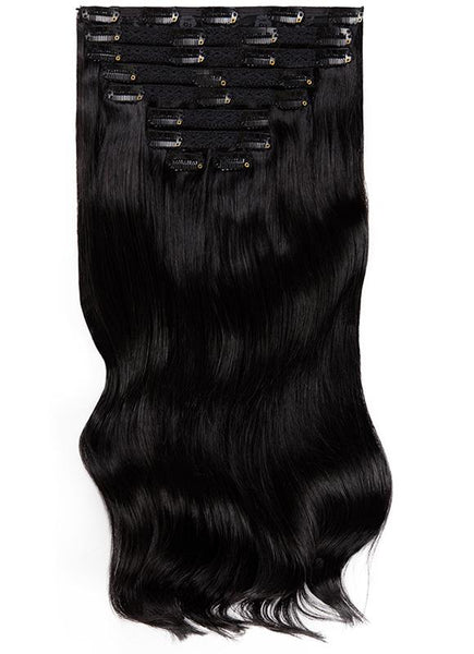 24 Inch Deluxe Clip in Hair Extensions #1 Jet Black