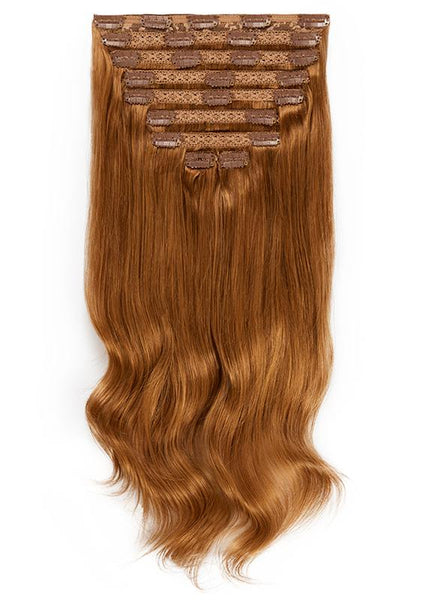 24 Inch Deluxe Clip in Hair Extensions #6 Light Chestnut Brown