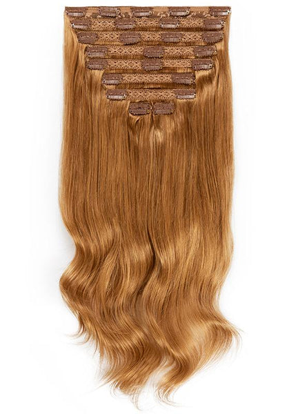 24 Inch Deluxe Clip in Hair Extensions #8 Chestnut Brown