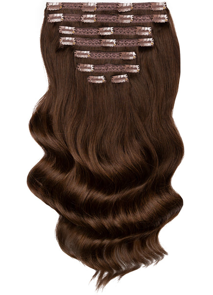 16 Inch Full Volume Clip in Hair Extensions #2 Dark Brown