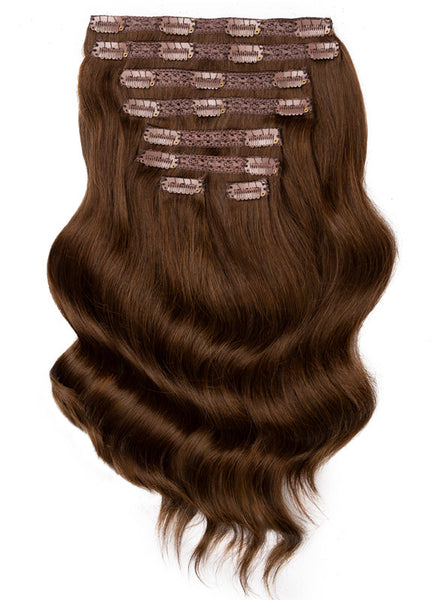 16 Inch Deluxe Clip in Hair Extensions #2 Dark Brown