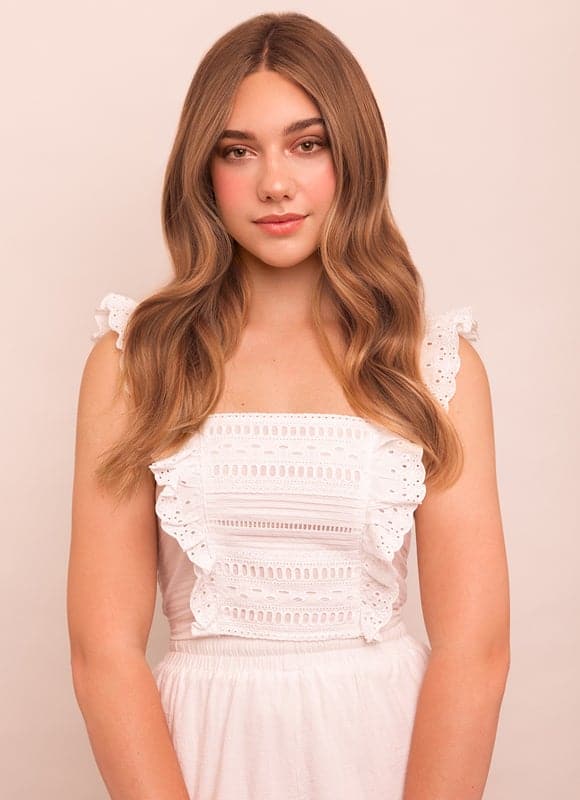 16 inch Full Volume Clip in Hair Extensions #8 Chestnut Brown