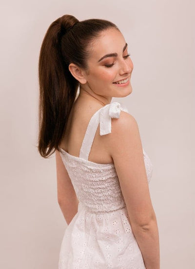 16 inch Clip in Ponytail Extension #2 Dark Brown