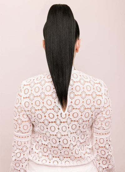 16 inch Clip in Ponytail Extension #1 Jet Black