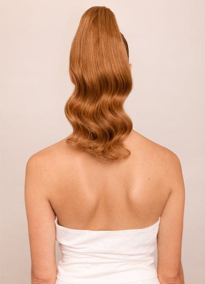 16 inch Clip in Ponytail Extension #6 Light Chestnut Brown