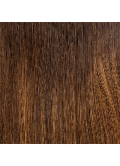 16 inch Clip in Ponytail Extension Mocha & Medium Brown Balayage