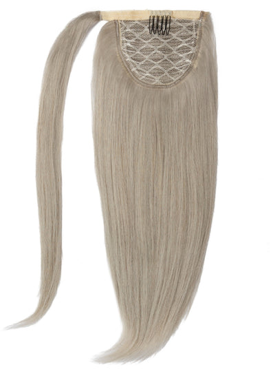 16 inch Clip in Ponytail Extension Silver