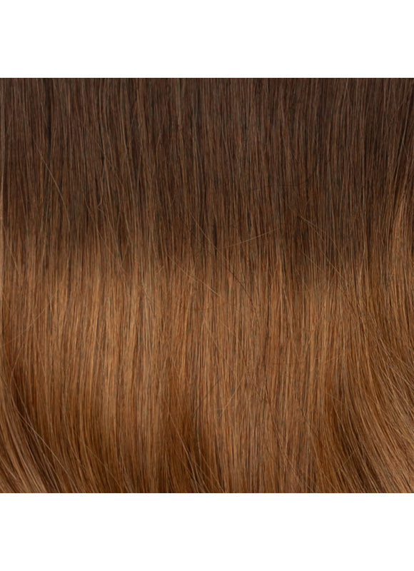 16 inch Invisible Wire Hair Extensions Dark to Light Brown Ombre
