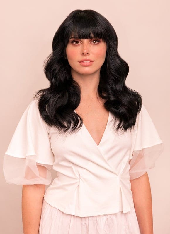 16 inch Invisible Wire Hair Extensions in #1 Jet Black