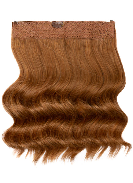 16 Inch Invisible Wire Hair Extensions #6 Light Chestnut Brown