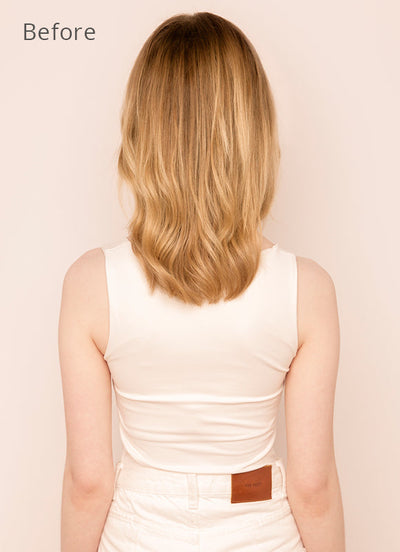 16 inch Invisible Wire Hair Extensions Light Brown & Blonde Balayage