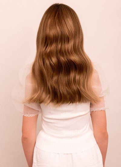 16 inch Invisible Wire Hair Extensions in #8 Chestnut Brown