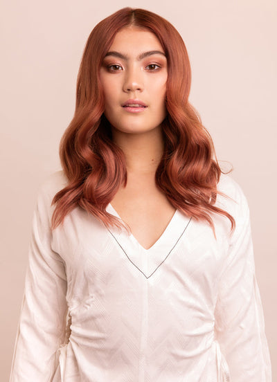 16 inch Invisible Wire Hair Extensions in #33 Dark Auburn Red