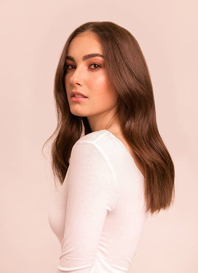 16 inch Invisible Wire Hair Extensions in #2 Dark Brown