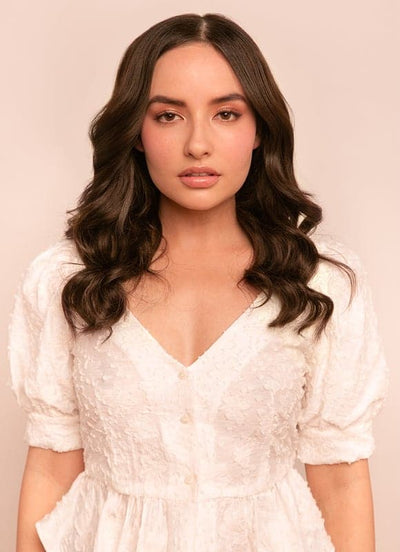 16 inch Invisible Wire Hair Extensions in #1C Mocha Brown