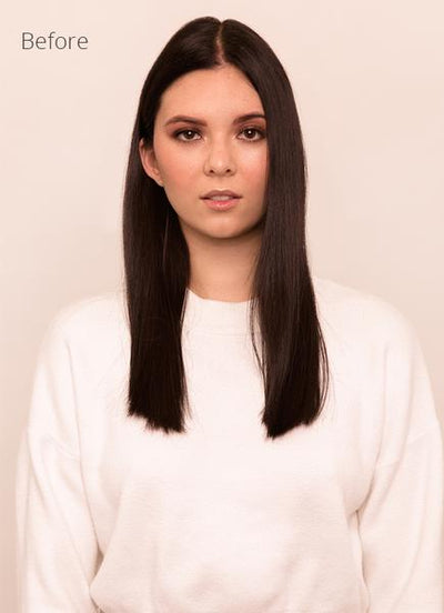 22 inch Invisible Wire Hair Extensions in #1B Natural Black