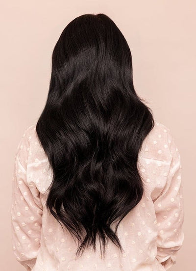 20 inch Deluxe Clip in Hair Extensions #1 Jet Black