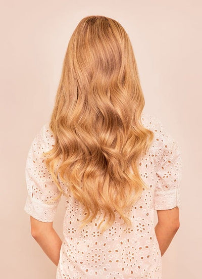 20 inch clip in hair extensions #16 light golden blonde 2