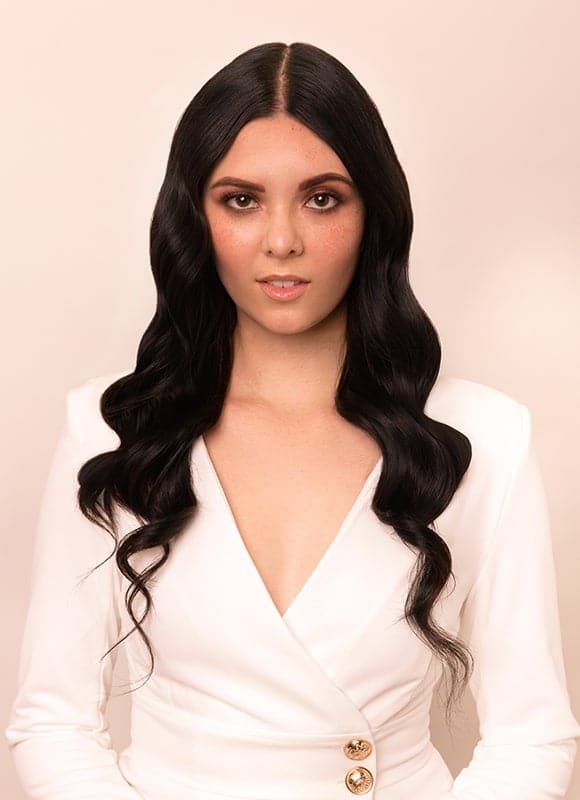 20 inch Full Volume Clip in Hair Extensions #1B Natural Black