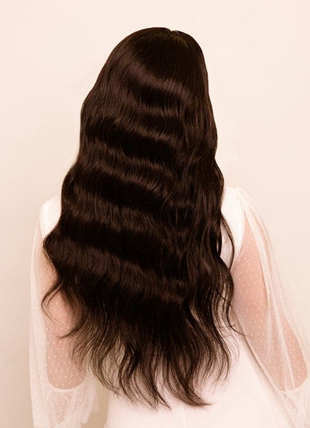 20 Inch Lace Front Human Hair Wig #1C Mocha Brown