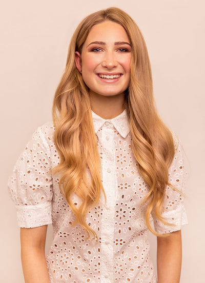 20 inch Seamless Clip in Hair Extensions #16 Light Golden Blonde