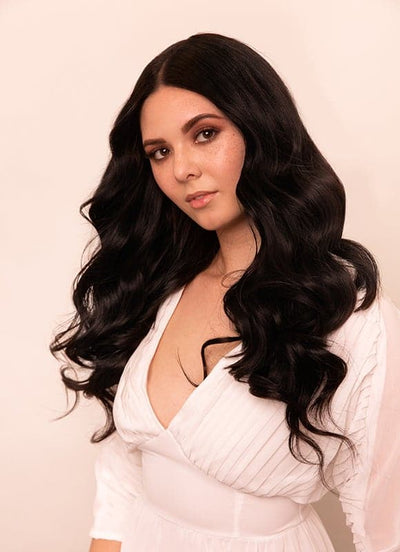 20 inch Remy Tape Hair Extensions #1B Natural Black