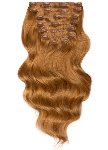 20 inch Full Volume Clip in Hair Extensions #8 Chestnut Brown