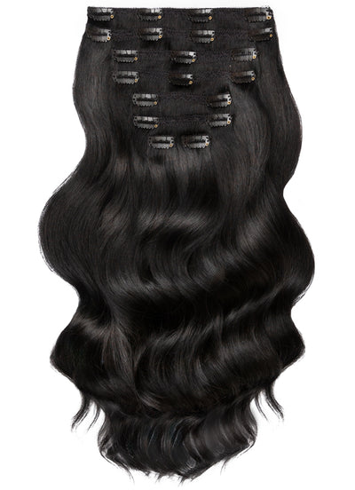 20 inch Full Volume Clip in Hair Extensions #1 Jet Black