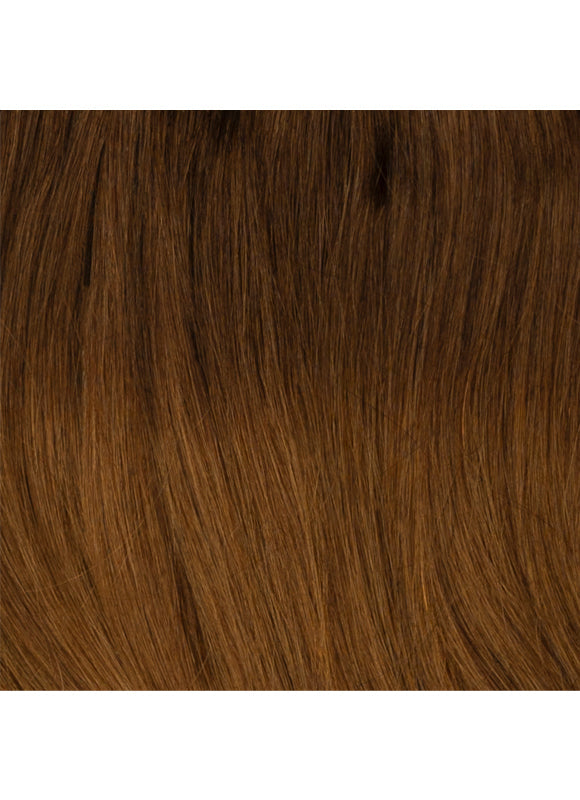 20 inch Full Volume Clip in Hair Extensions Dark to Medium Brown Ombre