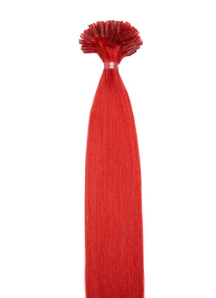 20 Inch Keratin Bond/ Fusion Hair Extensions Nail/ U-Tip #Red