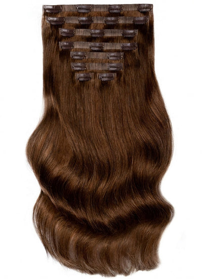 20 inch Seamless Clip in Hair Extensions #2 Dark Brown