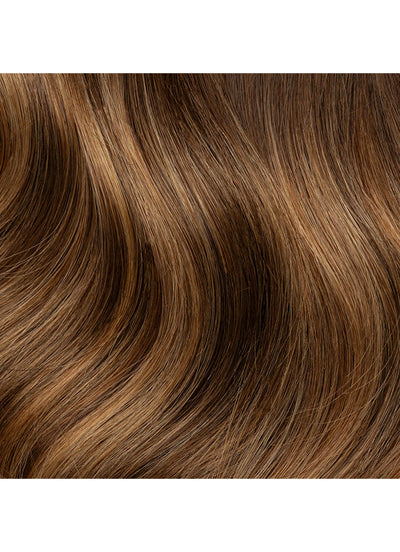 20 inch Seamless Clip in Hair Extensions Dark & Light Brown Balayage