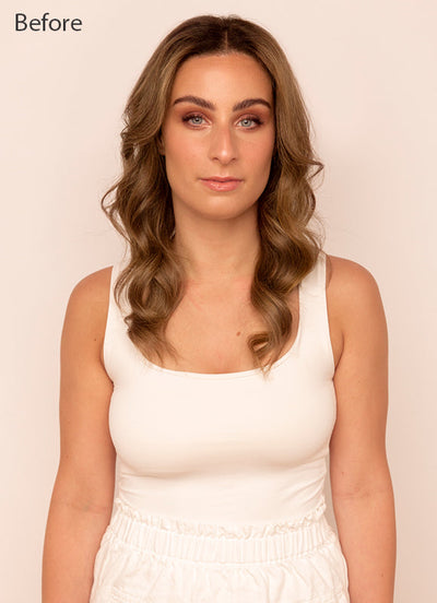 20 inch Seamless Clip in Hair Extensions Dark & Light Brown Balayage