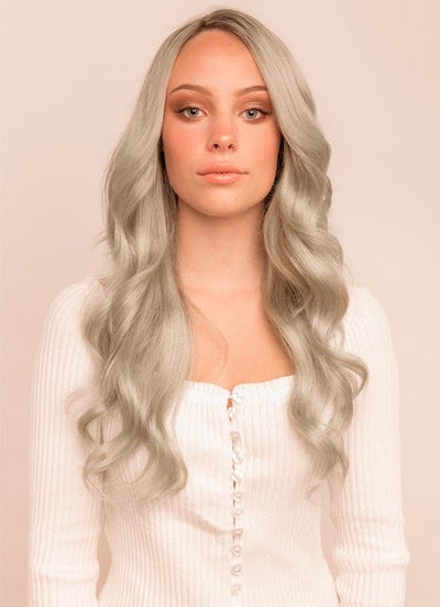 20 inch Deluxe Clip in Hair Extensions Silver