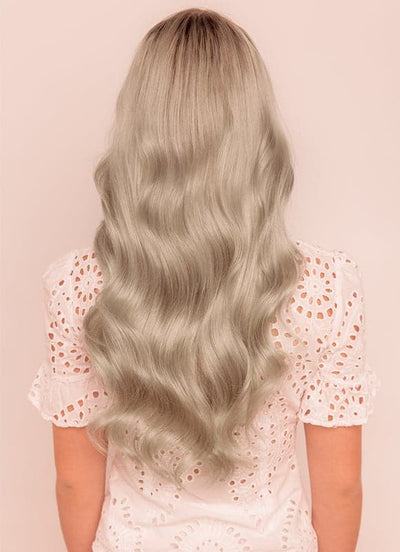 20 inch Remy Tape Hair Extensions Silver