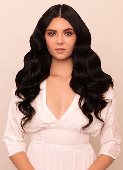 20 inch Ultimate Volume Clip in Hair Extensions in #in 1B Natural Black
