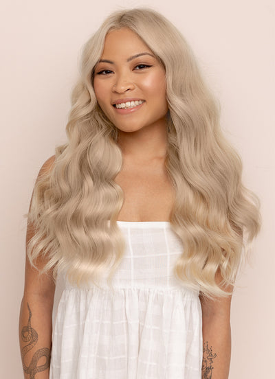 20 inch Ultimate Volume Clip in Hair Extensions  Light Grey