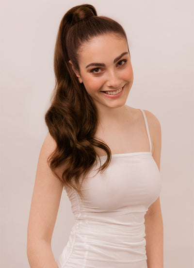 22 Inch Clip in Ponytail Extension #2 Dark Brown