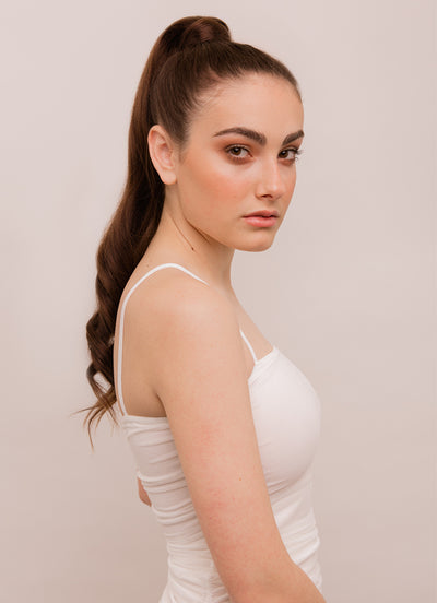 22 Inch Clip in Ponytail Extension #2 Dark Brown