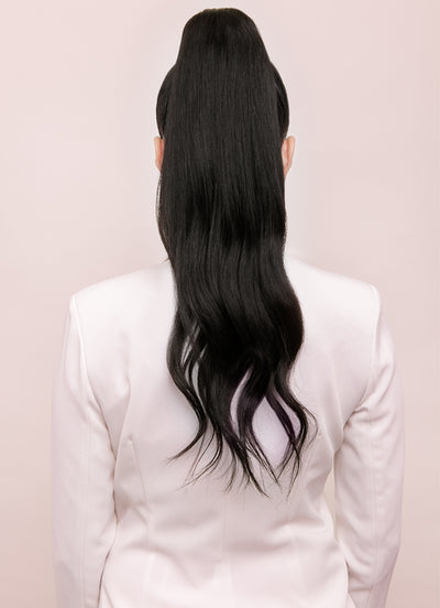 22 Inch Clip in Ponytail Extension #1 Jet Black