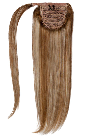 22 Inch Clip in Ponytail Extension Brown & Blonde (Bronde) Balayage #F4A-4A8A613