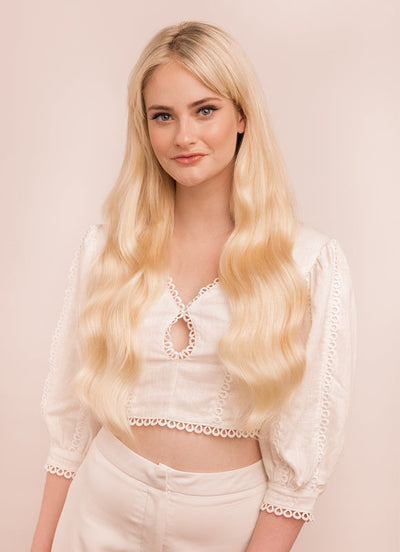 22 inch Invisible Wire Hair Extensions in #60 Light Blonde