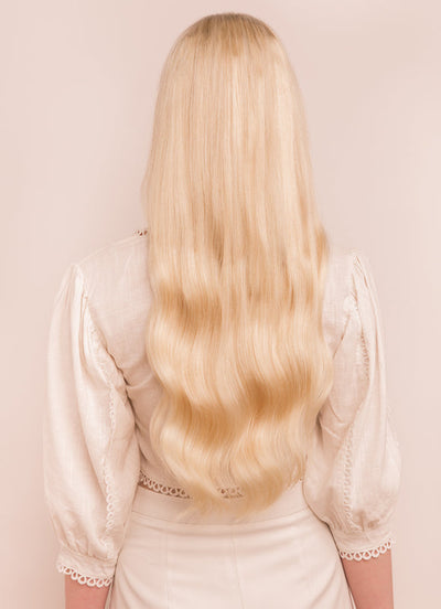 22 inch Invisible Wire Hair Extensions in #60 Light Blonde