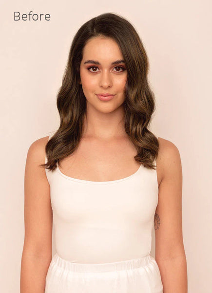 22 inch Invisible Wire Hair Extensions in Mocha & Medium Brown