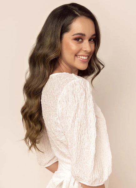 22 inch Invisible Wire Hair Extensions in Mocha & Medium Brown