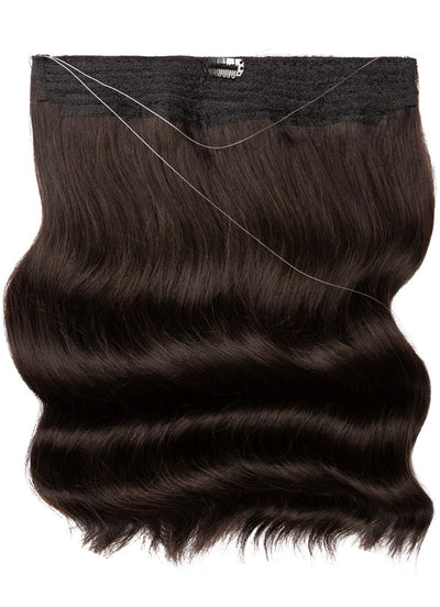 22 inch Invisible Wire Hair Extensions in #1B Natural Black