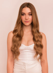 22 inch Invisible Wire Hair Extensions in #8 Chestnut Brown