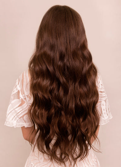 22 inch Invisible Wire Hair Extensions in #2 Dark Brown