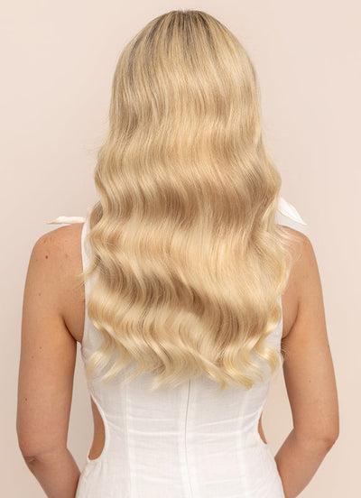 22 inch Invisible Wire Hair Extensions in #60A Light Ash Blonde