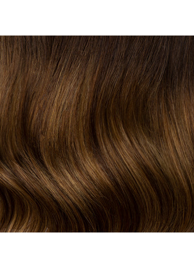22 inch Invisible Wire Hair Extensions in Dark to Medium Brown Ombre